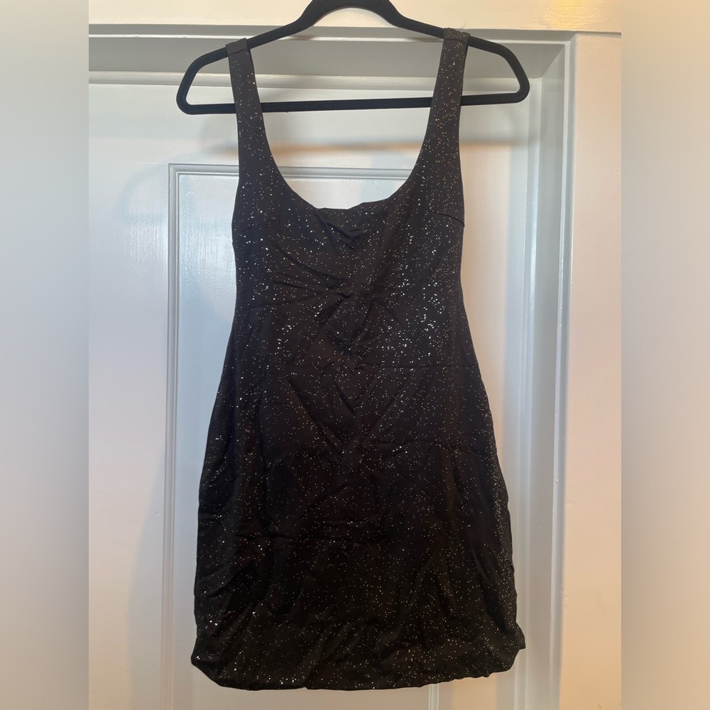 Meshki Open Back Sparkly Mini Dress - Black